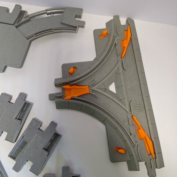 11 GeoTrax Gray Road Switch Straight Curved Intersection Train Track Lot - Picture 7 of 8